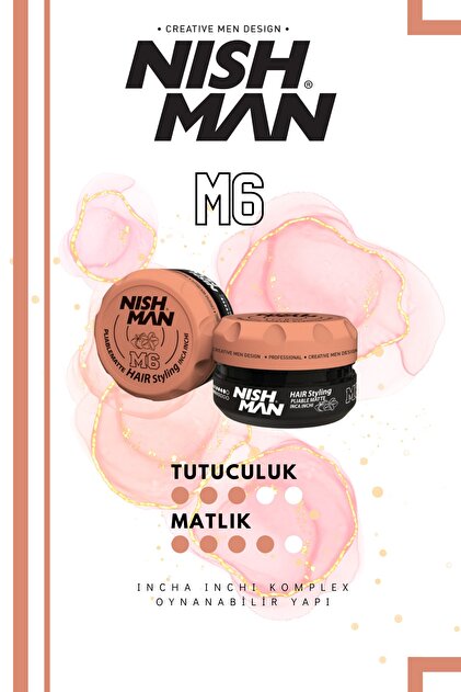NISHMAN M6 Saç Şekillendirici Oynanabilir Mat Wax / Tüm Saç Tiperi