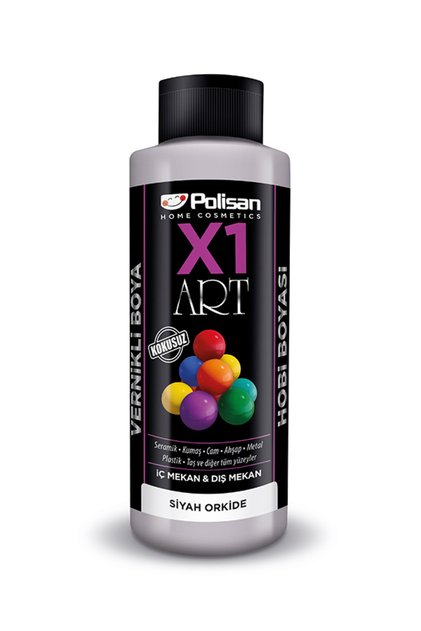 X1 Art Vernikli Hobi Boyası 120ml Siyah Orkide