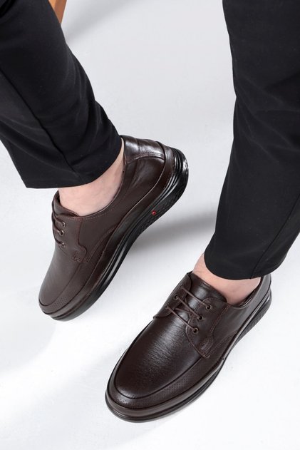 Poce Genuine Leather Comfort Orthopedic Men's Casual Shoes, Father's Shoes, Orthopedic Shoes