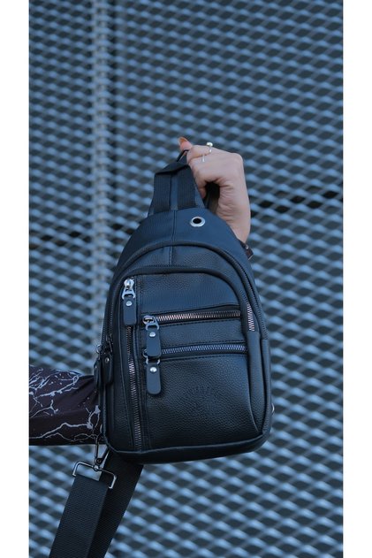 Black Waterproof Headphone USB Port Waist And Cross Shoulder Bag Chest Travel Freebag