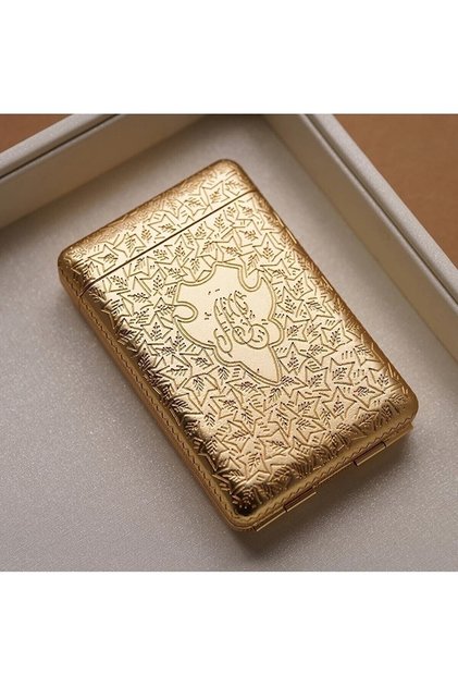 Antik Altın Gold Renk Sigara Tabakası Lüks Tasarım