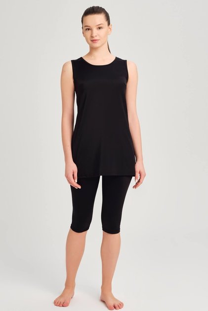 Black Strappy Women's Pool Swimsuit