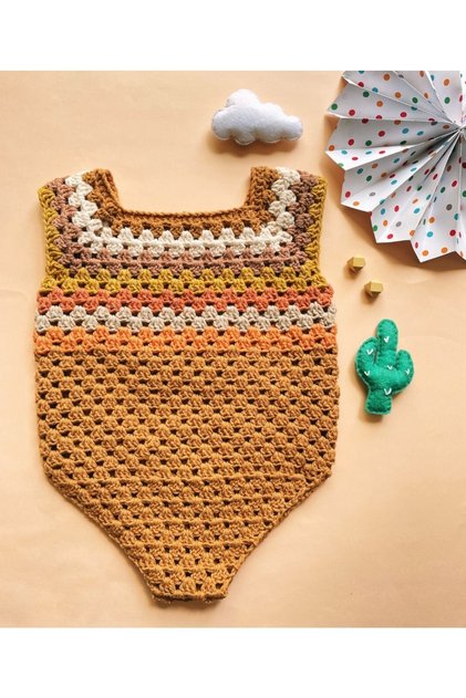 Baby Mercerized Hand Knitted Bodysuit 0-3 Months Colorful Newborn Photo Shoot
