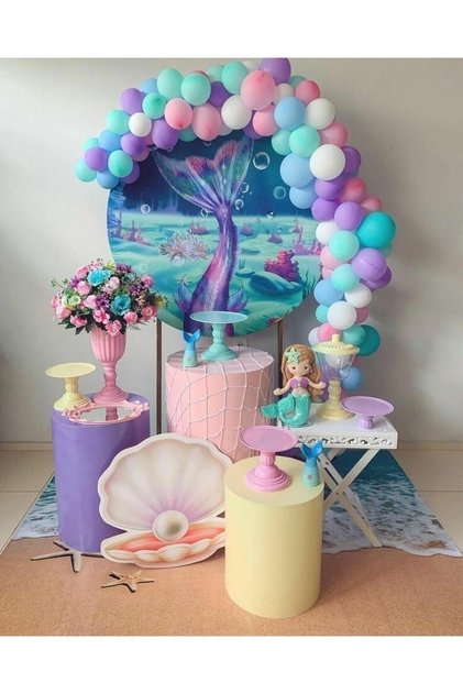 Mermaid Birthday Concept Balloon Chain Mermaid Concept Balloon 65 Pieces Macaron Balloons