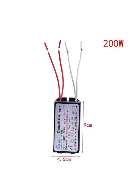 12 Volt 200 Watt Avize Trafosu Halojen Elektronik Transformatör 220 Volt