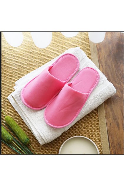 Women's Towel Pink Hotel Slippers (10 PAIRS)