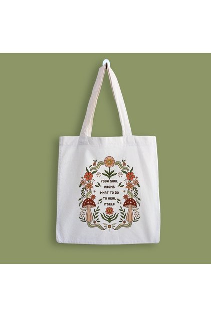 Mushroom Printed Cloth Bag