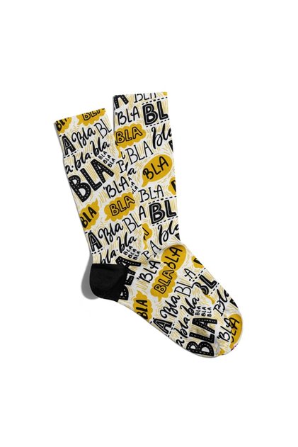 Fun Socks Unisex Bla Bla Popart Printed Socks Ecsoket016