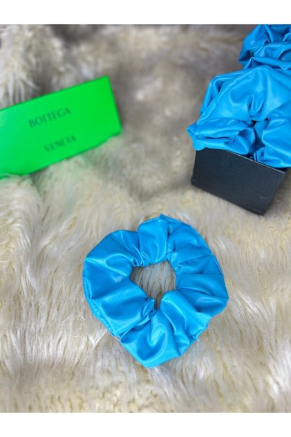 Baby Blue Leather Look Bagel Elastic Buckle Handmade Soft Bagel Buckle Buckle015