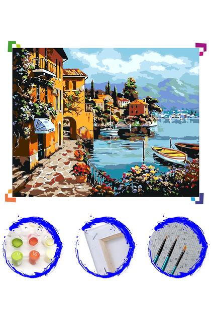 cororful／Sodomほか PlusHobby Sb62 - Bremen Sokağı Sayılarla Boyama Seti 40x50 Cm