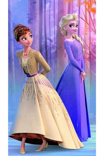 Rivolli Elsa Anna Frozen Baskılı Kaymaz Taban Çocuk Odası Halısı - 2