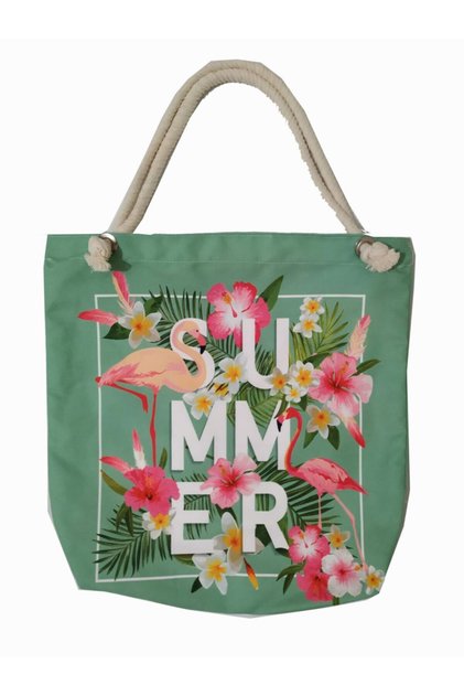 Flamingo Themed Lined-zippered Digital Printed Multi-Purpose Bag