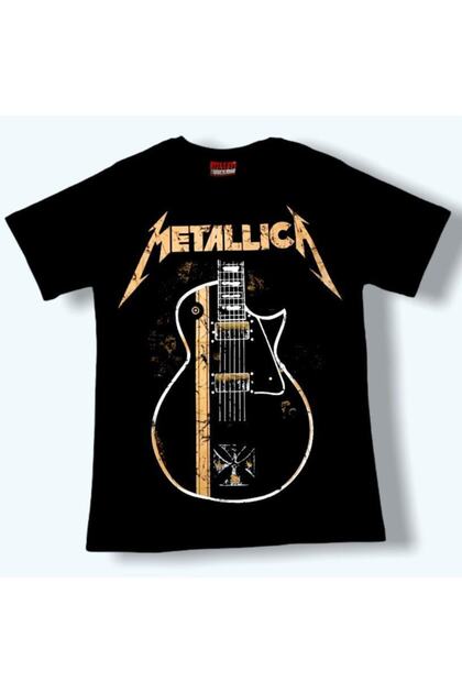 Chitară unisex Black Metallica Guitar Rock tricou