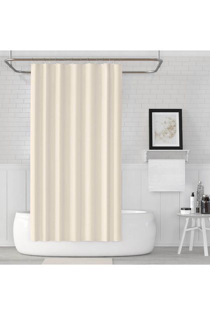 Banyo Duş Perdesi 0010 Krem Çift Kanat 2x120x200 Duşakabin Perdesi