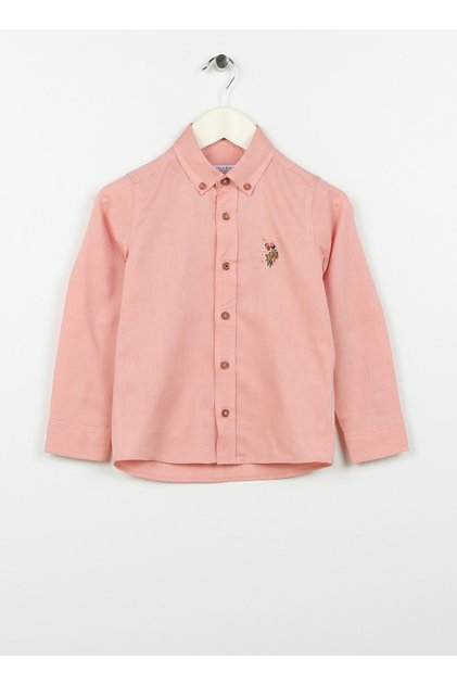 Plain Red Boy's Shirt Cedcolorkıds023y
