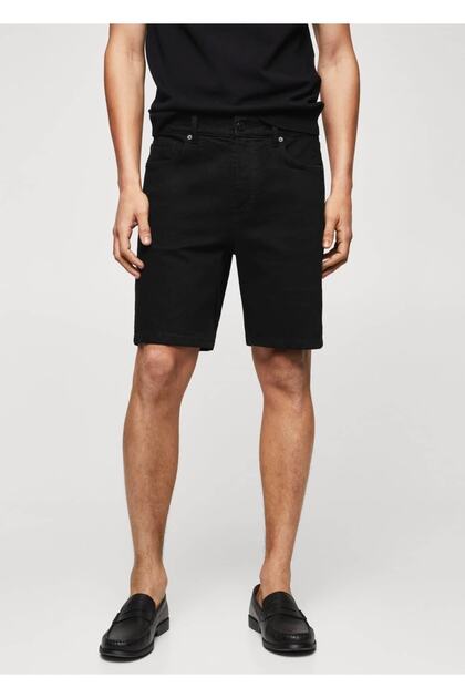 Denim-Bermudashorts mit normaler Passform
