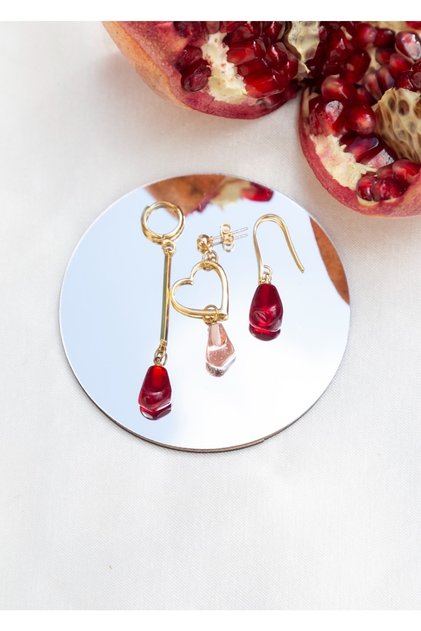 Murano Pomegranate Grain Set of 3 Earrings