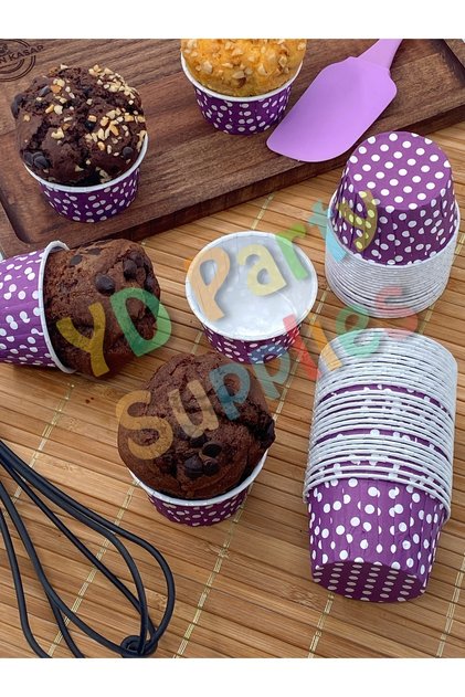 Purple Polka Dot Muffin Cake Mold 50 Pieces 50X39