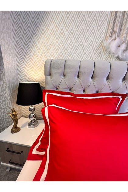 Red White Striped Cotton Satin Pillowcase