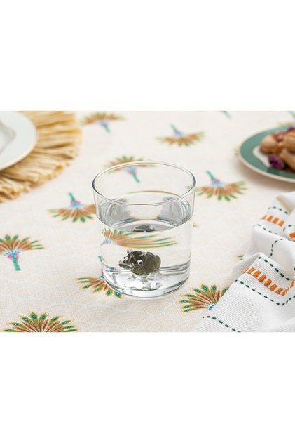 Hippopotamus Glass Soft Drink Cup 350 Ml Gray
