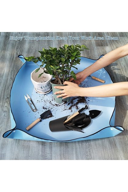 Çiçek Saksı Toprağı Toprak Aktarımı Için Su Geçirmez Ped 50x50 Cm 1 Adet Mavi Küçük Boy