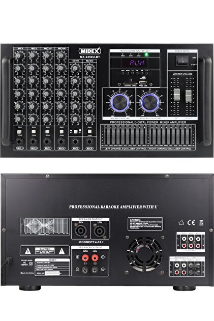 Midex Mx-2350u Ekolayzer'lı Stereo Power Mikser Anfi 2x350 Watt 4