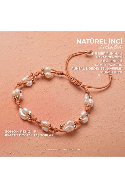 Certified Real Pearl Natural Cut Natural Stone Macrame Bracelet