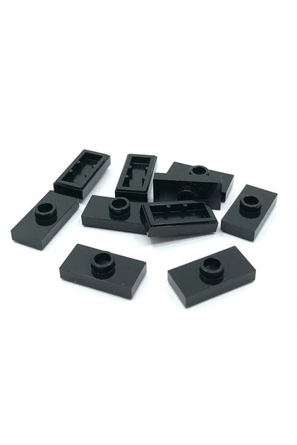 Original Moc Accessory Plate Modified 1 X 2 Jumper Black Flat Tile Brick 8 Pieces Will Be Sent