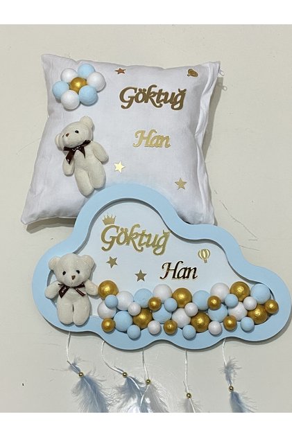 Kişiye Özel El Işçiliği Bebek Kapı Süsü Ve Takı Yastığı