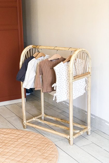Konfeksiyon Askısı Ayaklı Askılık Elbise Askılığı Rattan Askılık