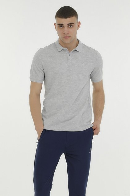 M-ct953 Basıc P.t-sh 3fx Grı Melanj Erkek Kısa Kol T-shirt