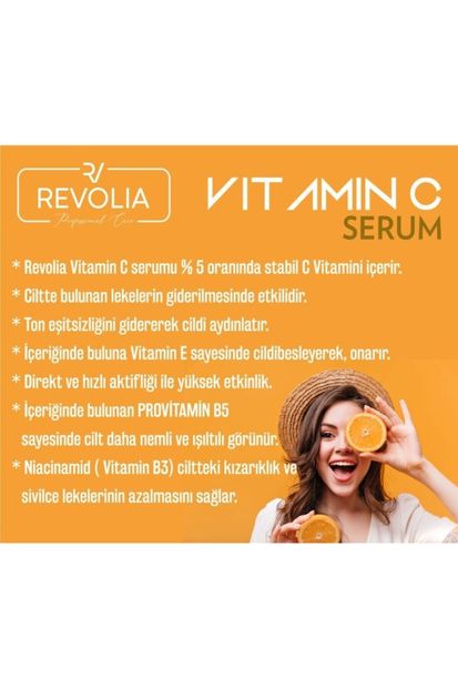 Revolia Professional Care Işıltılı Ton Eşitleyici Besleyici Aydınlatıcı C Vitamin Serum 30ml - 3