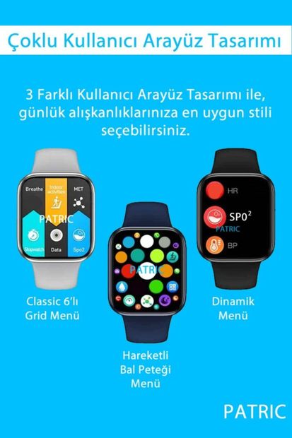 PATRİC Watch Hw Series Classic - 2021 Yeni Versiyon Iphone Ve Android Uyumlu Akıllı Saat - 4