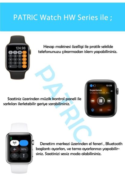 PATRİC Watch Hw Series Classic - 2021 Yeni Versiyon Iphone Ve Android Uyumlu Akıllı Saat - 7