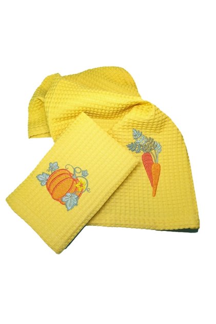 Set de 2 prosoape de bucătărie pentru uscare piqué brodate