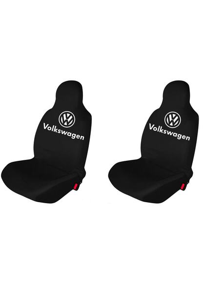 Volkswagen Golf Oto Koltuk Servis Kılıfı Logo Baskılı Ön Koltuklar Siyah