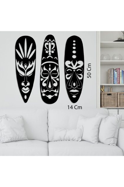 Afrika Maske Figürlü Dekoratif Duvar Süs