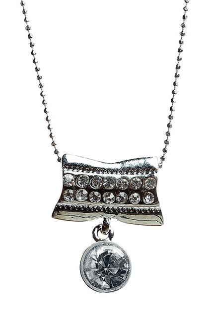 Women's Silver Moulin Row Glass Stone Necklace