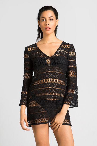 Milly Kadın Siyah Örgü Plaj Elbisesi Mykonos Örgü - MLY01101002 - 1