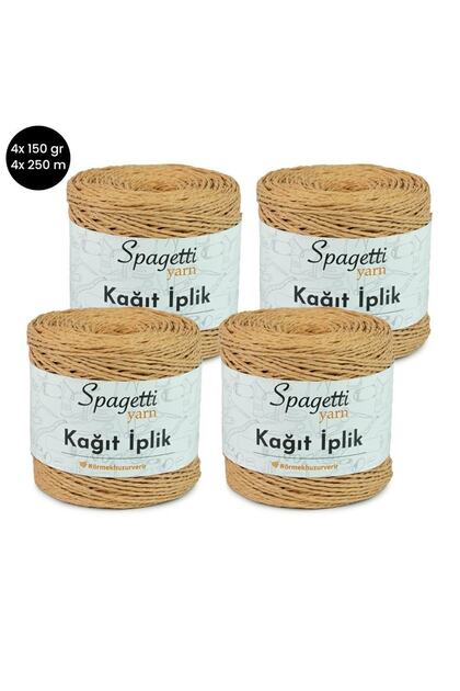 Paper Thread 4-Piece Mustard Hand Knitting Thread