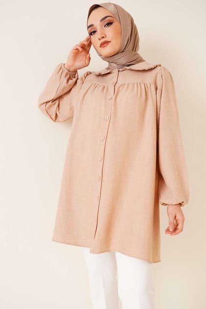 Women's Baby Collar Hijab Shirt