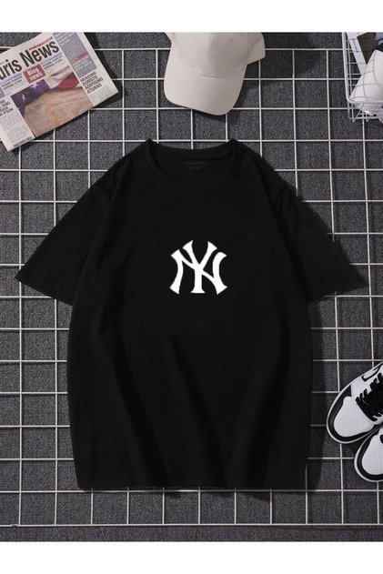 Black Unisex Hoodie Ny Printed Oversize T-shirt