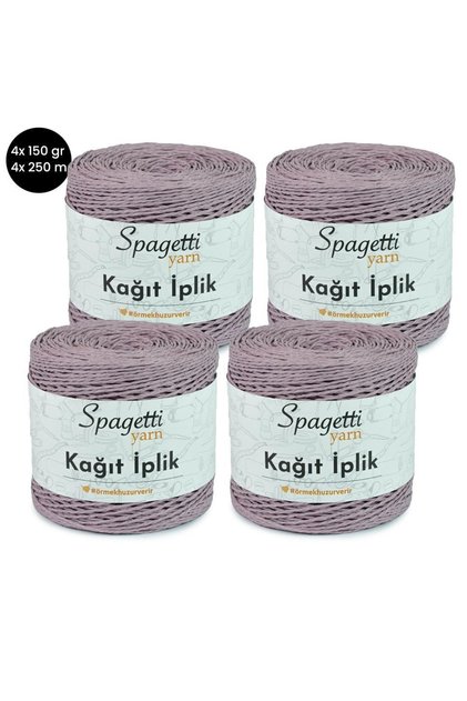 Paper Thread 4 Pieces Lilac Hand Knitting Thread