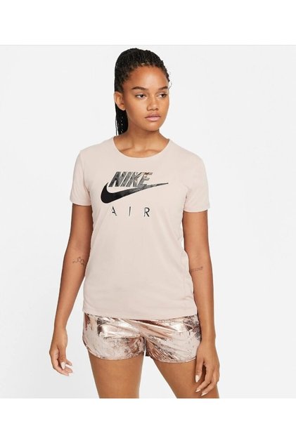 Bisiklet Yaka Baskılı Krem Kadın T-shirt