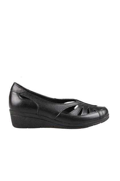 7022 Genuine Leather Orthopedic Black Women's Daily Mother Shoes