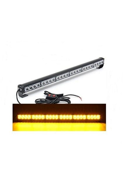 Kgn Tepe Led Bar Çakarlı Off Road 12-24v 112cm Sarı-sarı Metal