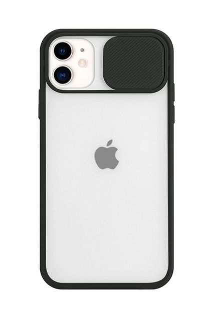 Spoyi Iphone 11 Slayt Kamera Lens Korumalı Siyah Telefon Kılıfı - 1