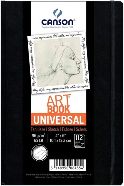 كتاب فني عالمي 96 جرام دفتر رسم متعدد الأغراض 112 صفحة 10.2x15.2 سم (غلاف صلب)