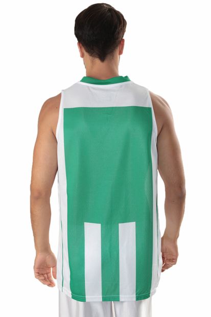 Sportive Erkek Forma -  Tiger Erkek V Yaka Beyaz-Yeşil Basketbol Forması - 500020-0BY - 4