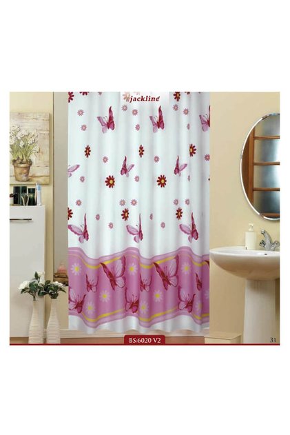 Bathroom Curtain 2X120X200 Double Wing Shower Curtain Ring Shower Cabin Curtain